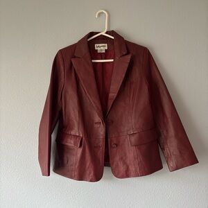 Women's genuine red leather jacket